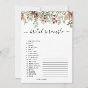 Invitation Pine Verdure Word Scramble Fête des mariées Jeu