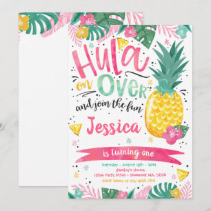 Invitation Pineappa Luau Pool d'Anniversaire de la fête de Lu