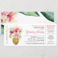 Pineappy Beach Boarding Pass Billet Anniversaire