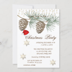 Invitation Pinecones, Snowflakes Christmas Corporated