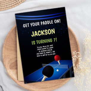Invitation Ping Pong Party modifiable pour enfants