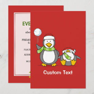 Invitation Pingouins de Noël
