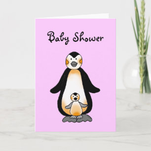 Invitation Pingouins papa/maman et bébé