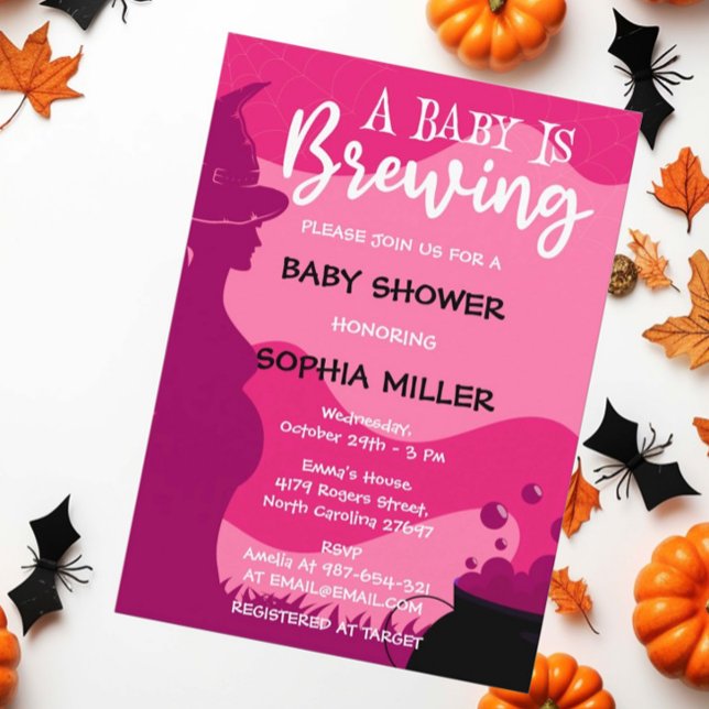Invitation Pink A Baby est en train de brasser le Baby shower (Créateur téléchargé)