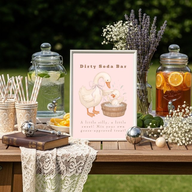 Invitation Pink A Silly Goose Dirty Soda Bar Sign (Pink A Silly Goose Dirty Soda Bar Sign)
