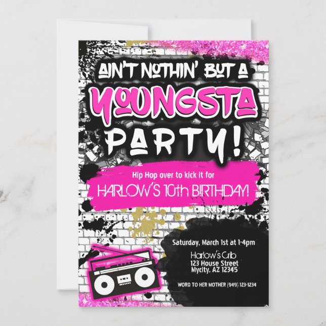 Invitation Pink Ain't Nothin' mais un Hip hop du parti Youngs (Devant)