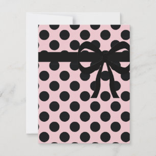 Invitation Pink and Black Polka Dots