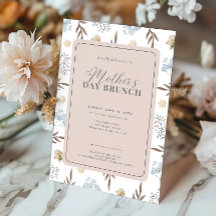 Pink and Blue Elegant Floral Mère's Day Brunch