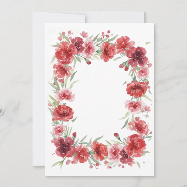 Invitation Pink and Red Carnation Frame (Devant)
