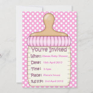 Invitation Pink Baby bouteille de douche spot