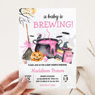 Invitation Pink Baby brasse Citrouille Baby shower d'Hallowee