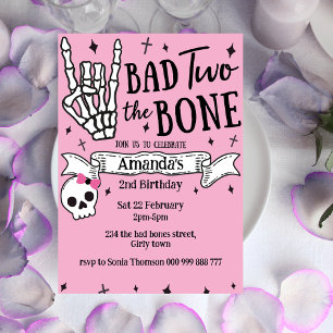 Invitation Pink Bad Two The Bones 2e anniversaire
