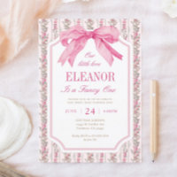 Pink Bow Fancy ONE Girl 1er anniversaire