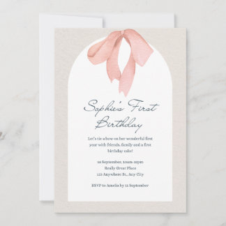 Invitation Pink Bow Joyeux anniversaire
