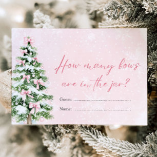 Invitation Pink Bows Noël Combien de Bows Baby shower Jeu