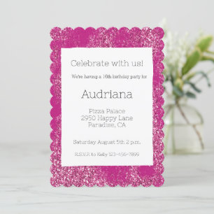 Invitation Pink Chic Glitzy Parties scintillant étincelante 1