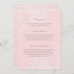 Invitation Pink Chic Vintage Élégant Mariage dentelle