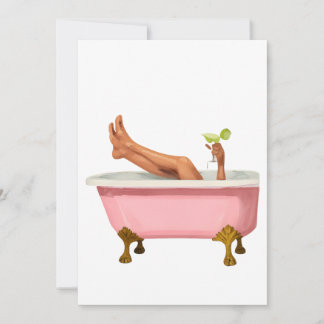 Invitation Pink Clawfoot Bathtub Art Print – Glam Self Care W