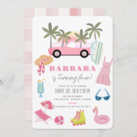 Pink Convertible Palm Tree Girl Anniversaire