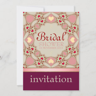 Invitation Pink Country Hearts Fête des mariées Party Invitat