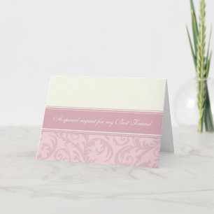 Invitation Pink Cream Best Friend Bridesmaid Invite Card