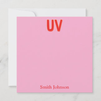 Invitation Pink Custom Monogram Stationery