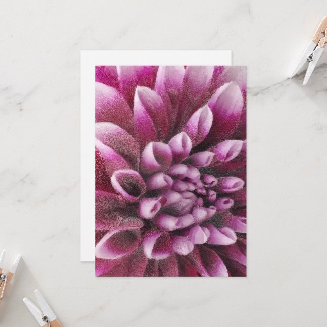 Invitation Pink Dahlia (Devant/Arrière en situation)