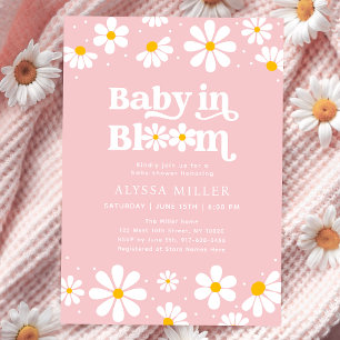 Invitation Pink Daisy Baby in Bloom Baby shower