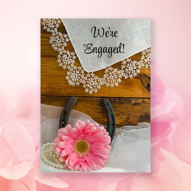 Invitation Pink Daisy et Lace Western Engagement Party (Créateur téléchargé)
