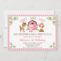 Pink Daisy Oink Baa Moo Farm 1er anniversaire