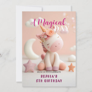 Invitation Pink Dream Unicorn Party