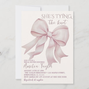 Invitation Pink Elegant Attache La Fête des mariées Knot Bow