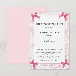 Invitation Pink, elle attache la douche de mariée coquette
