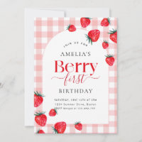 Pink En vichy Berry premier anniversaire Fille fra