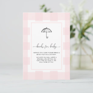Invitation Pink En vichy Umrella Books Demande Insérer une ca