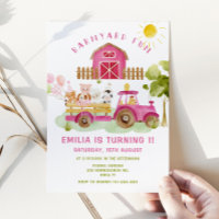 Pink Farm animaux fille premier anniversaire