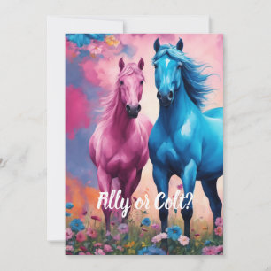 Invitation Pink Filly & Colt Bleu Style occidental Révélation