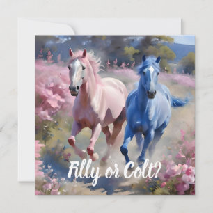 Invitation Pink Filly & Colt Bleu Style occidental Révélation
