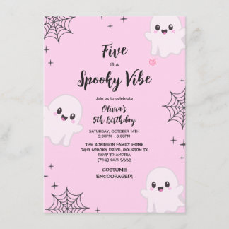 Invitation Pink Five est un anniversaire de 5 ans Halloween S