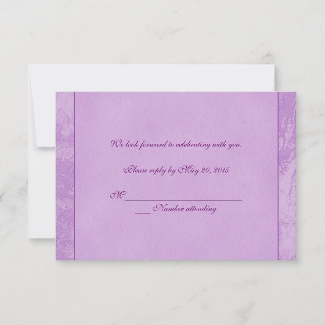 Invitation Pink Floral Embossé RSVP (Devant)
