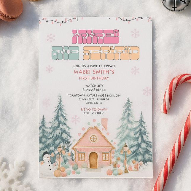 Invitation Pink GingerPread Winter Onederland 1er anniversair (Créateur téléchargé)