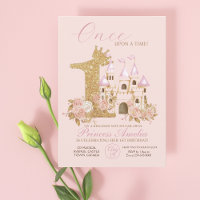 Pink Gold Crown Castle Princess 1er anniversaire
