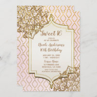 Pink & Gold Marocaine des nuits arabes Sweet 16 Pa