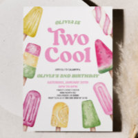 Pink Green Deux Cool Popsicle 2e fête d'anniversai