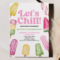 Pink Green Let's Chill Popsicle fête d'anniversair
