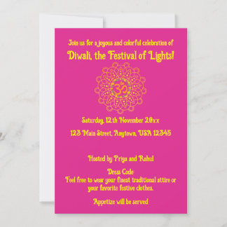 Invitation Pink Happy Diwali - Célébration