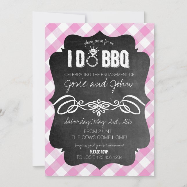 Invitation Pink I Do BBQ (Devant)