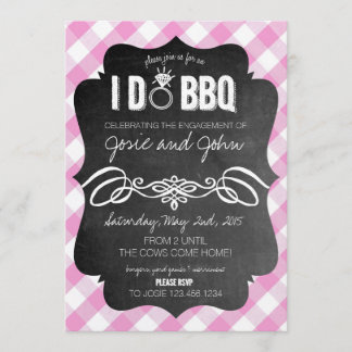 Invitation Pink I Do BBQ