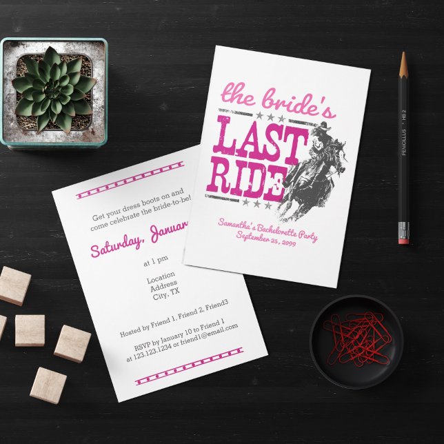 Invitation Pink La Dernière balade de la mariée (Créateur téléchargé)