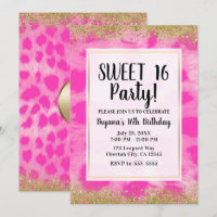 Pink Leopard Cheetah Print Gold Parties scintillan